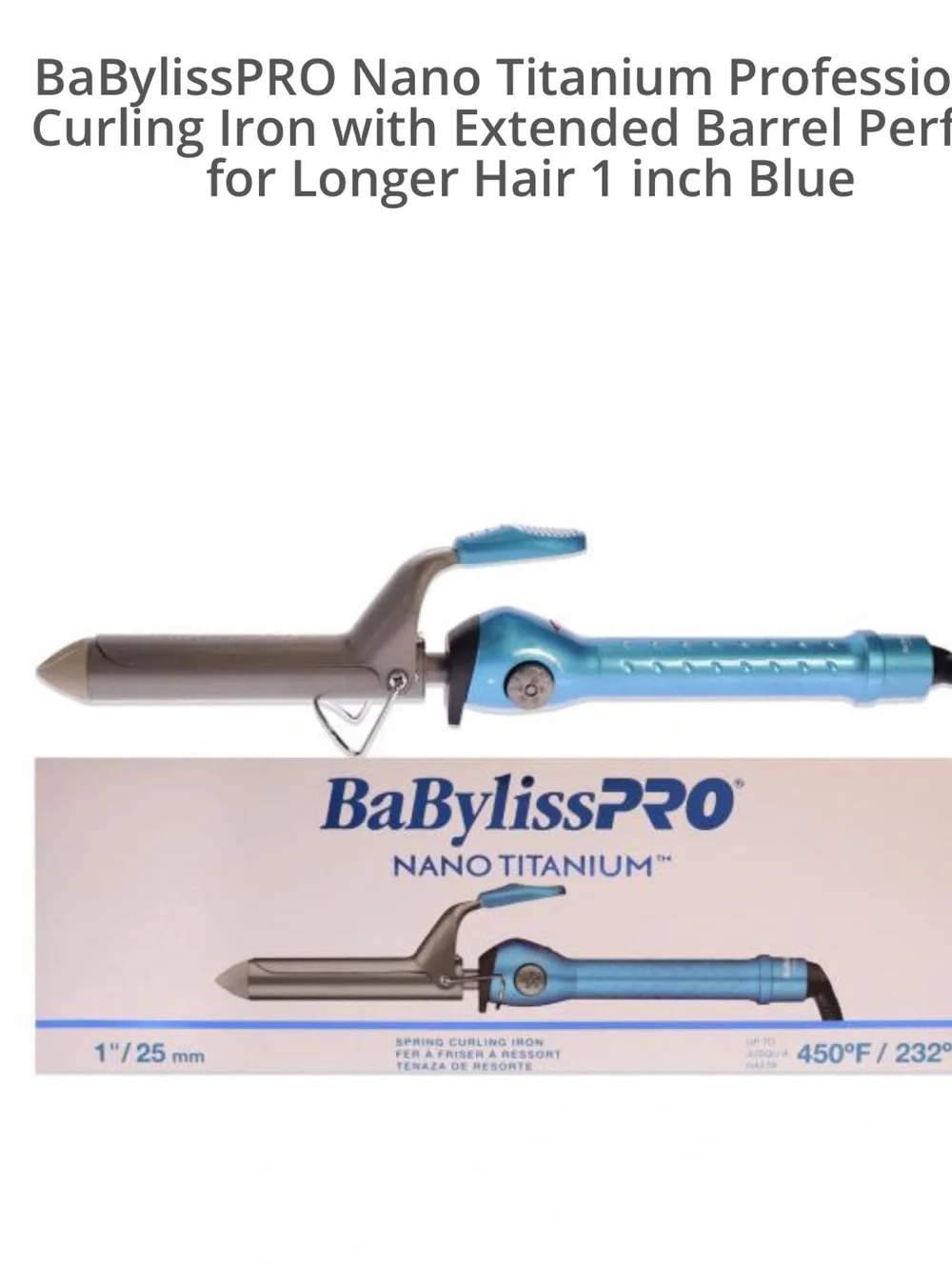 Babyliss Pro 1” Nano Titanium Curling Iron NIB!